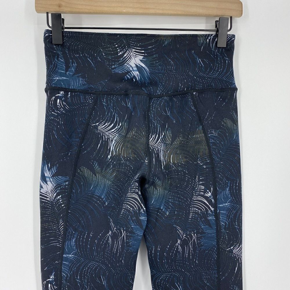 Sweaty Betty Leggings Size Small Womens Blue Palm Leaf Print Crop High Rise - Picture 4 of 7